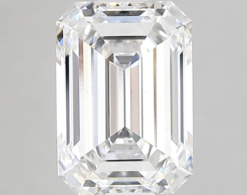 2.92 Carat Emerald Lab Diamond with  Cut Diamond in 14KT  view 1
