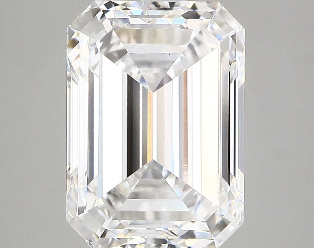 5.08 Carat Emerald Lab Diamond with  Cut Diamond in 14KT  view 1
