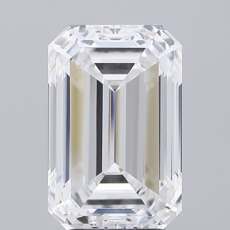 4.07 Carat Emerald Lab Diamond with  Cut Diamond in 14KT  view 1
