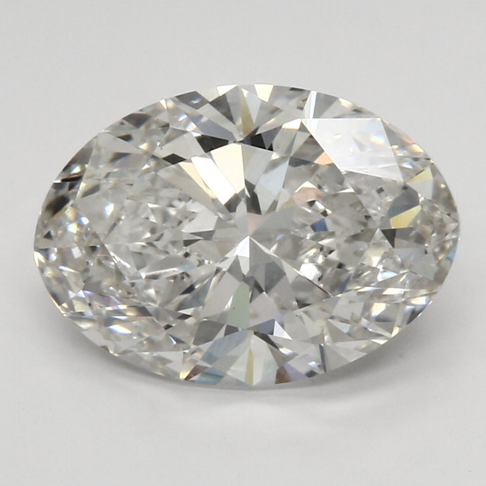 3.81 Carat Oval Lab Diamond with  Cut Diamond in 14KT  view 1
