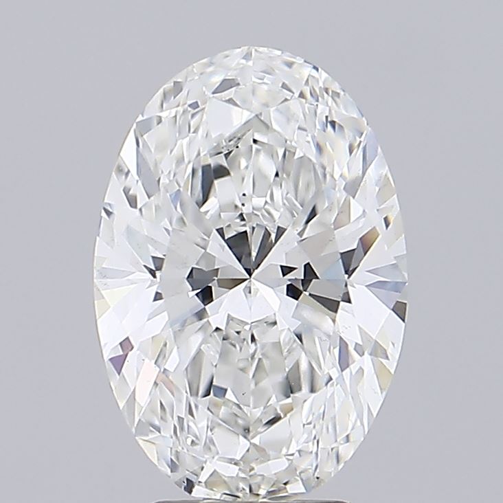 3.18 Carat Oval Lab Diamond with  Cut Diamond in 14KT  view 1

