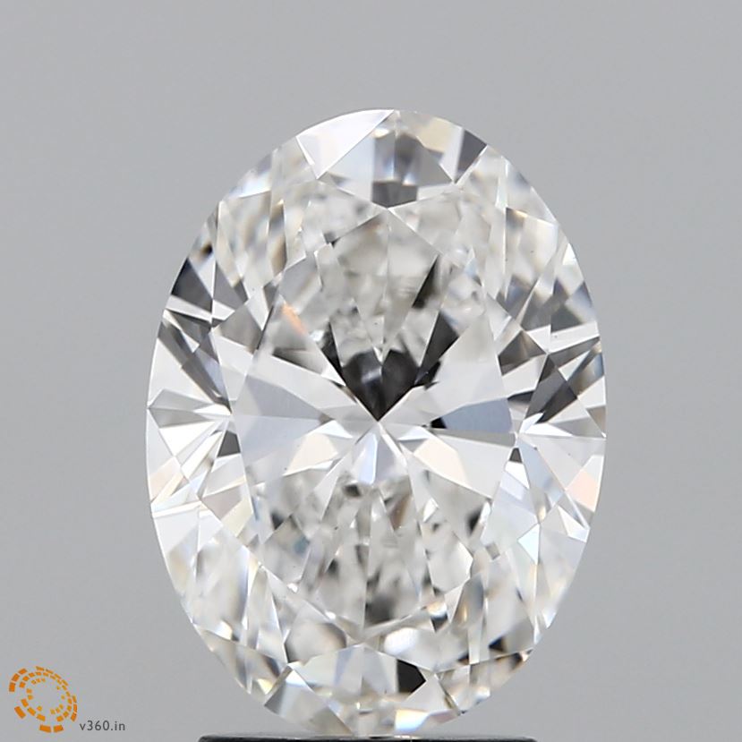 3.0 Carat Oval Lab Diamond with  Cut Diamond in 14KT  view 1
