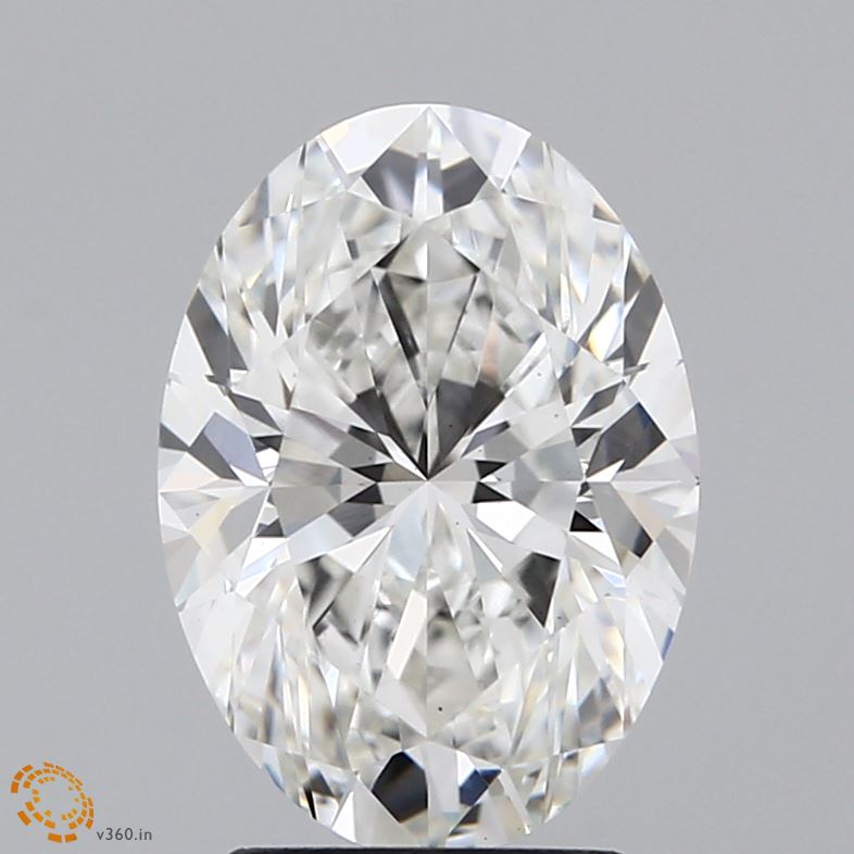 2.58 Carat Oval Lab Diamond with  Cut Diamond in 14KT  view 1
