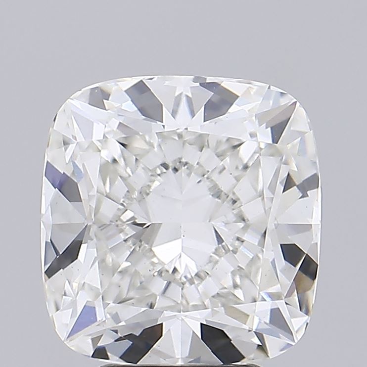 4.02 Carat Cushion Lab Diamond with  Cut Diamond in 14KT  view 1
