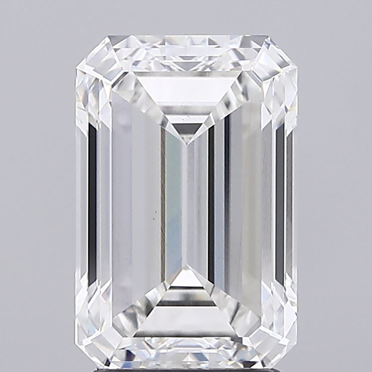 3.19 Carat Emerald Lab Diamond with  Cut Diamond in 14KT  view 1
