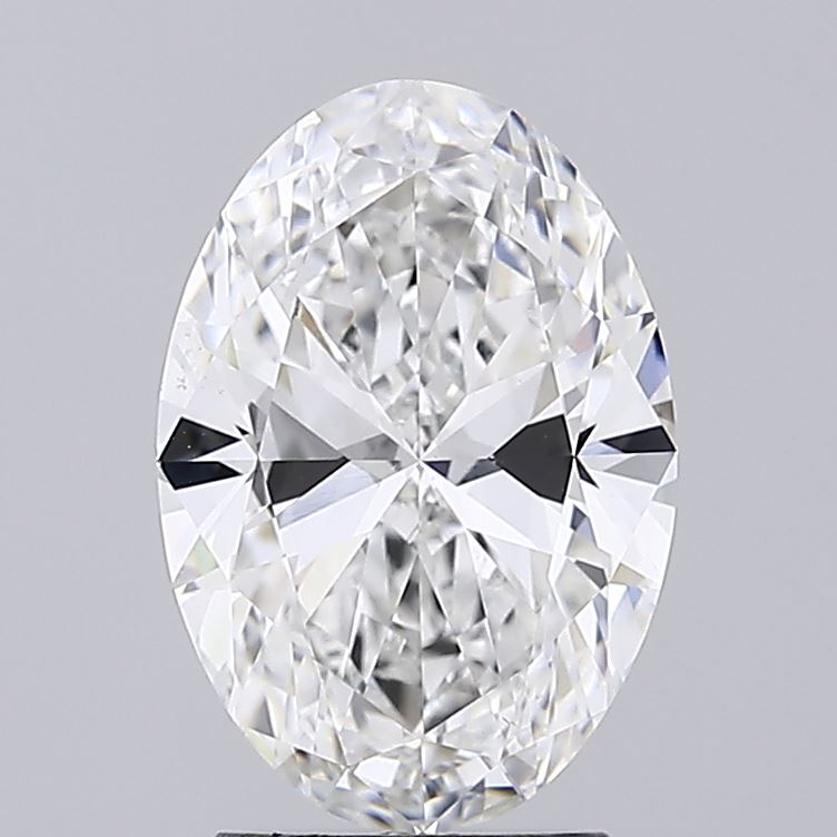 2.52 Carat Oval Lab Diamond with  Cut Diamond in 14KT  view 1
