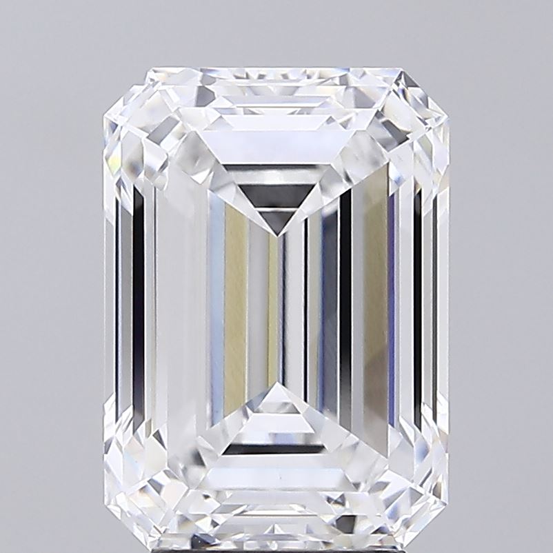 4.52 Carat Emerald Lab Diamond with  Cut Diamond in 14KT  view 1
