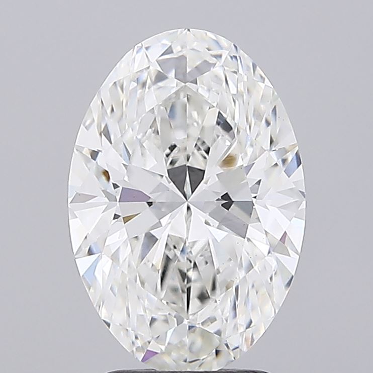 2.8 Carat Oval Lab Diamond with  Cut Diamond in 14KT  view 1
