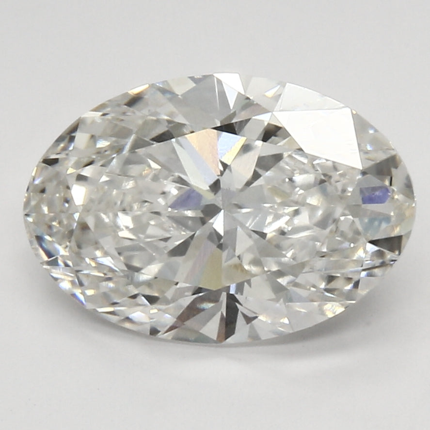 3.26 Carat Oval Lab Diamond with  Cut Diamond in 14KT  view 1
