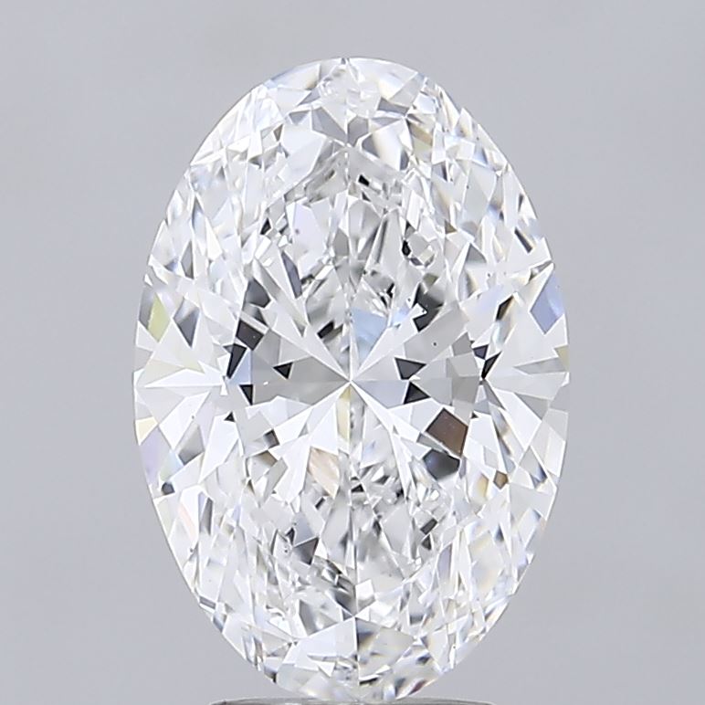 4.06 Carat Oval Lab Diamond with  Cut Diamond in 14KT  view 1
