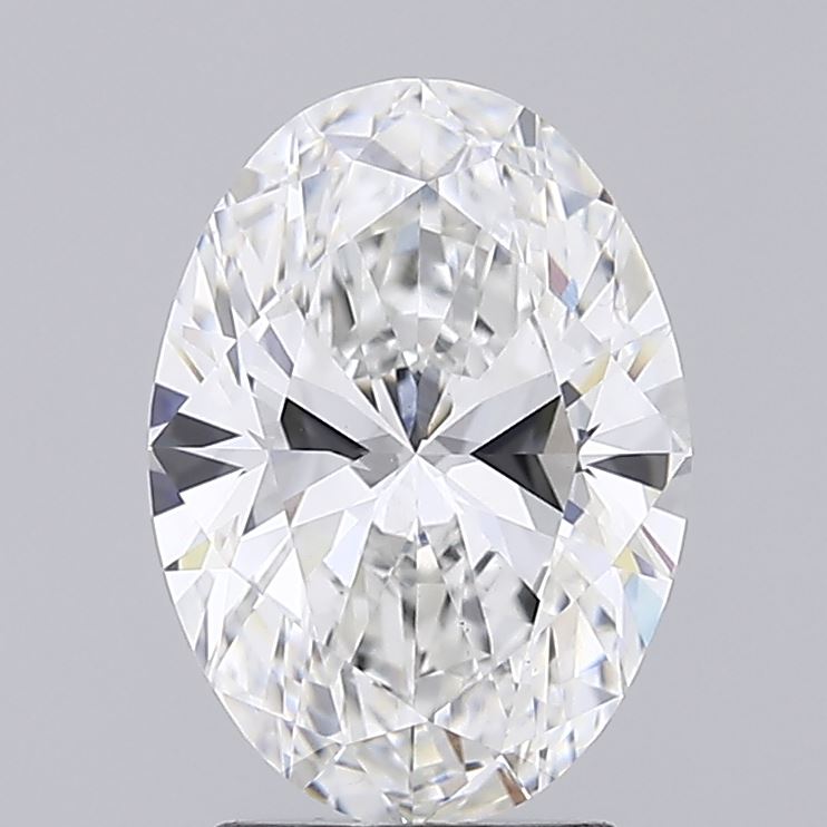 2.56 Carat Oval Lab Diamond with  Cut Diamond in 14KT  view 1

