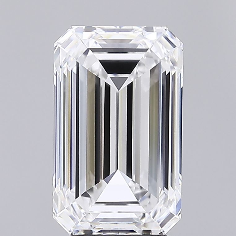5.02 Carat Emerald Lab Diamond with  Cut Diamond in 14KT  view 1
