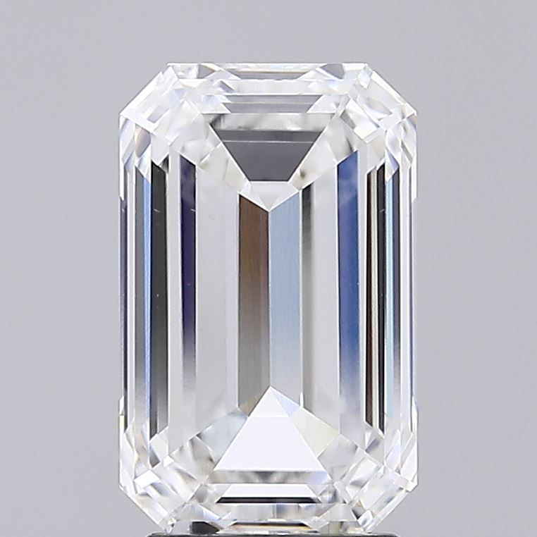 3.52 Carat Emerald Lab Diamond with  Cut Diamond in 14KT  view 1
