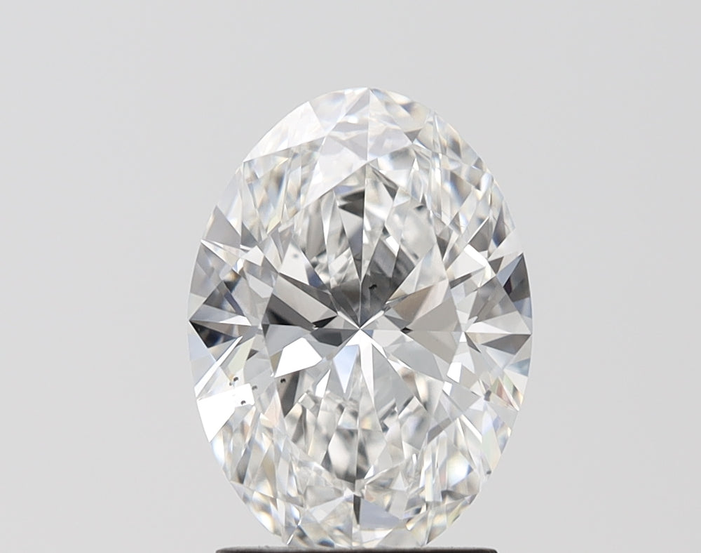 2.67 Carat Oval Lab Diamond with  Cut Diamond in 14KT  view 1
