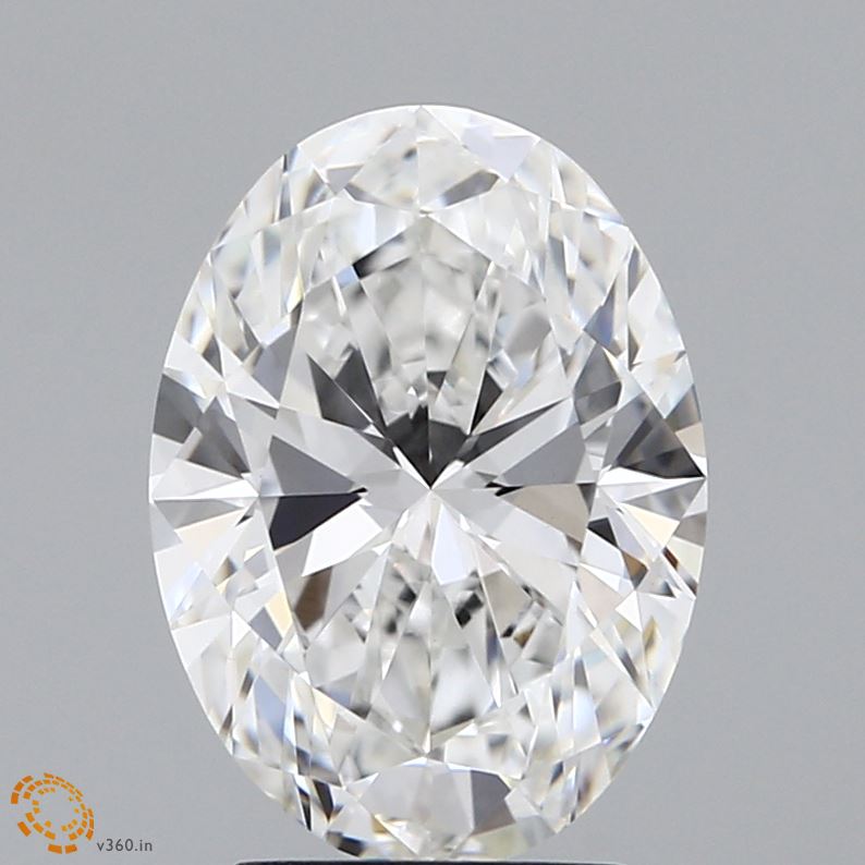 2.5 Carat Oval Lab Diamond with  Cut Diamond in 14KT  view 1
