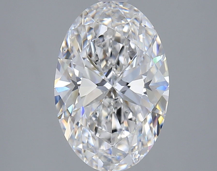 3.01 Carat Oval Lab Diamond with  Cut Diamond in 14KT  view 1
