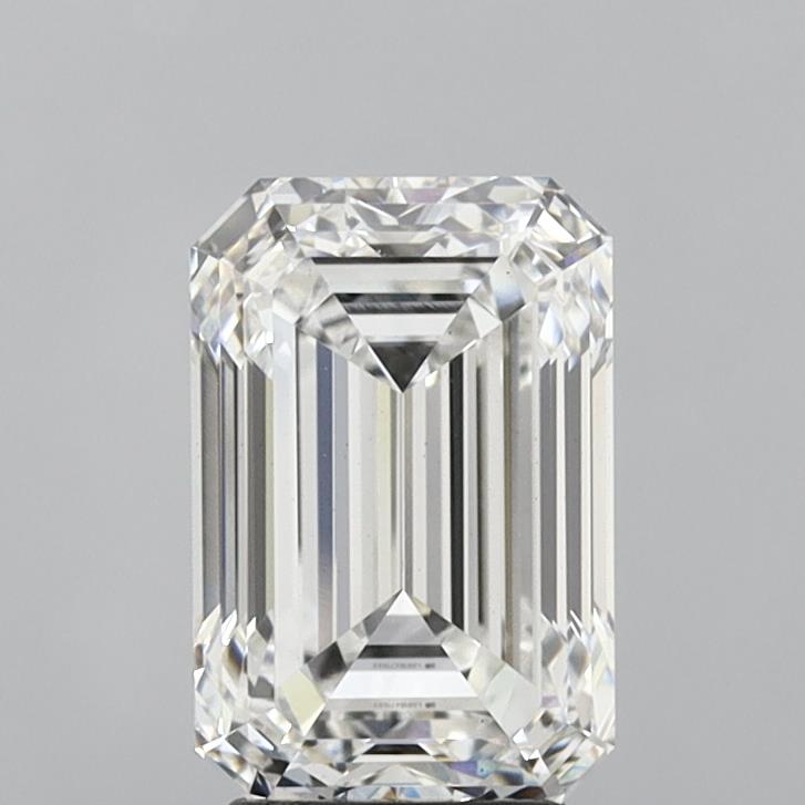 3.91 Carat Emerald Lab Diamond with  Cut Diamond in 14KT  view 1
