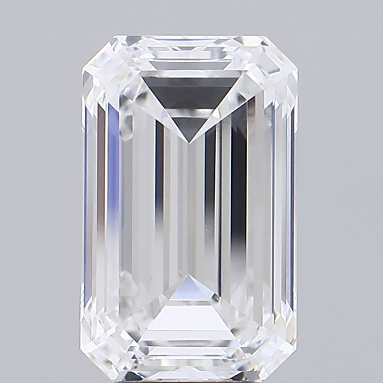5.12 Carat Emerald Lab Diamond with  Cut Diamond in 14KT  view 1

