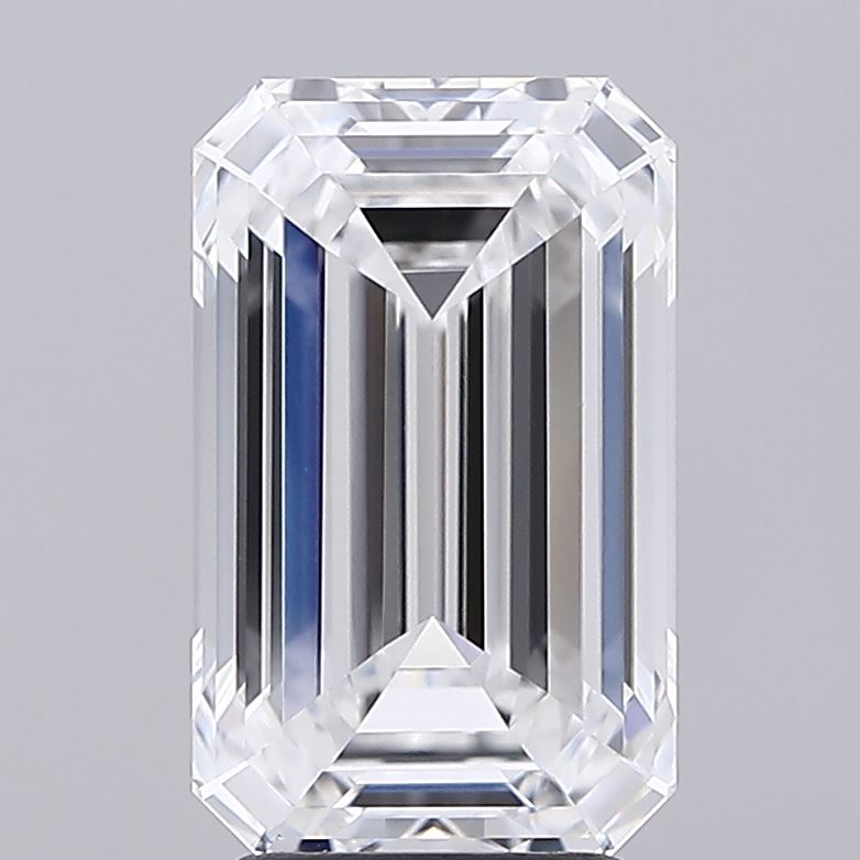 3.54 Carat Emerald Lab Diamond with  Cut Diamond in 14KT  view 1
