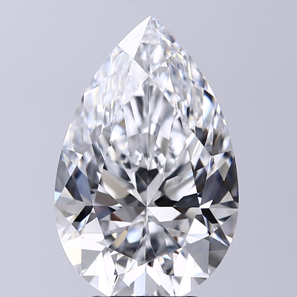 4.02 Carat Pear Lab Diamond with  Cut Diamond in 14KT  view 1
