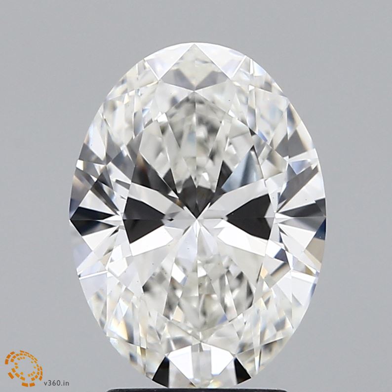 2.54 Carat Oval Lab Diamond with  Cut Diamond in 14KT  view 1
