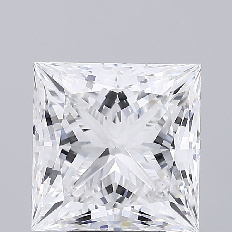 5.09 Carat Princess Lab Diamond with  Cut Diamond in 14KT  view 1
