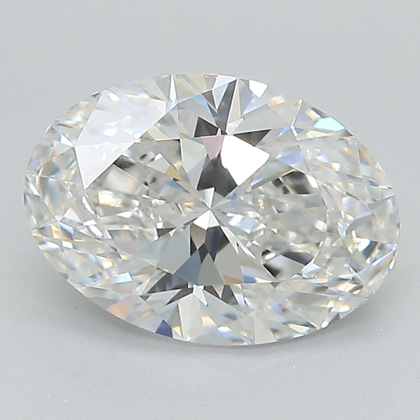 2.35 Carat Oval Lab Diamond with  Cut Diamond in 14KT  view 1
