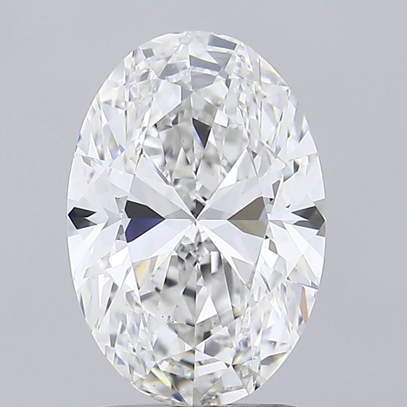 2.54 Carat Oval Lab Diamond with  Cut Diamond in 14KT  view 1
