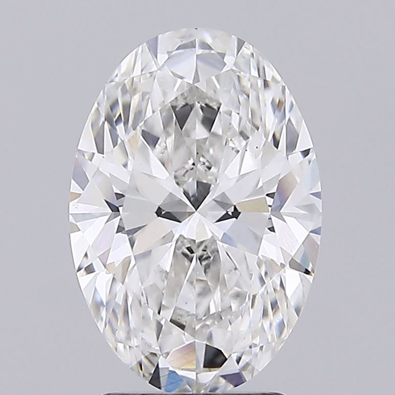 3.02 Carat Oval Lab Diamond with  Cut Diamond in 14KT  view 1
