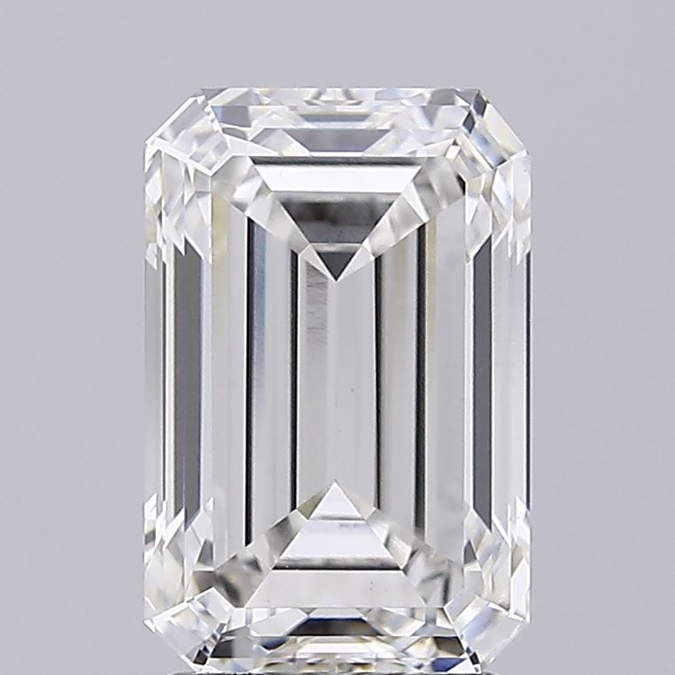 3.18 Carat Emerald Lab Diamond with  Cut Diamond in 14KT  view 1
