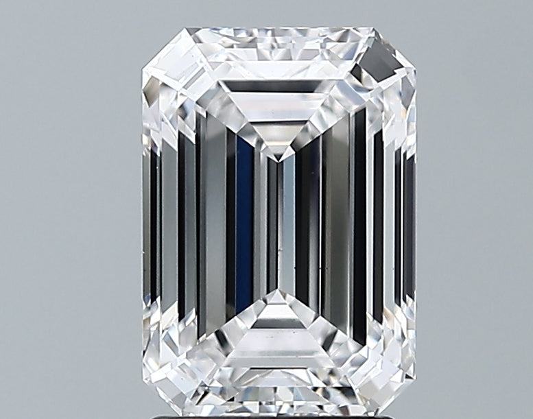 2.04 Carat Emerald Lab Diamond with  Cut Diamond in 14KT  view 1
