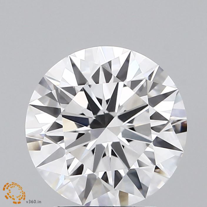 2.2 Carat Round Lab Diamond with  Cut Diamond in 14KT  view 1
