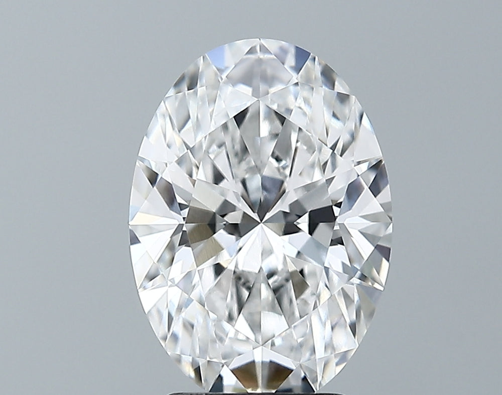 3.05 Carat Oval Lab Diamond with  Cut Diamond in 14KT  view 1
