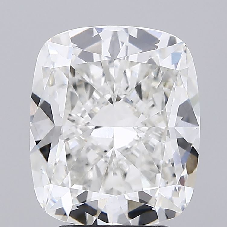 3.7 Carat Cushion Lab Diamond with  Cut Diamond in 14KT  view 1
