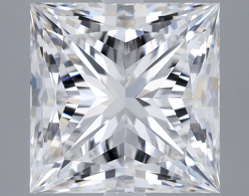 3.59 Carat Princess Lab Diamond with  Cut Diamond in 14KT  view 1
