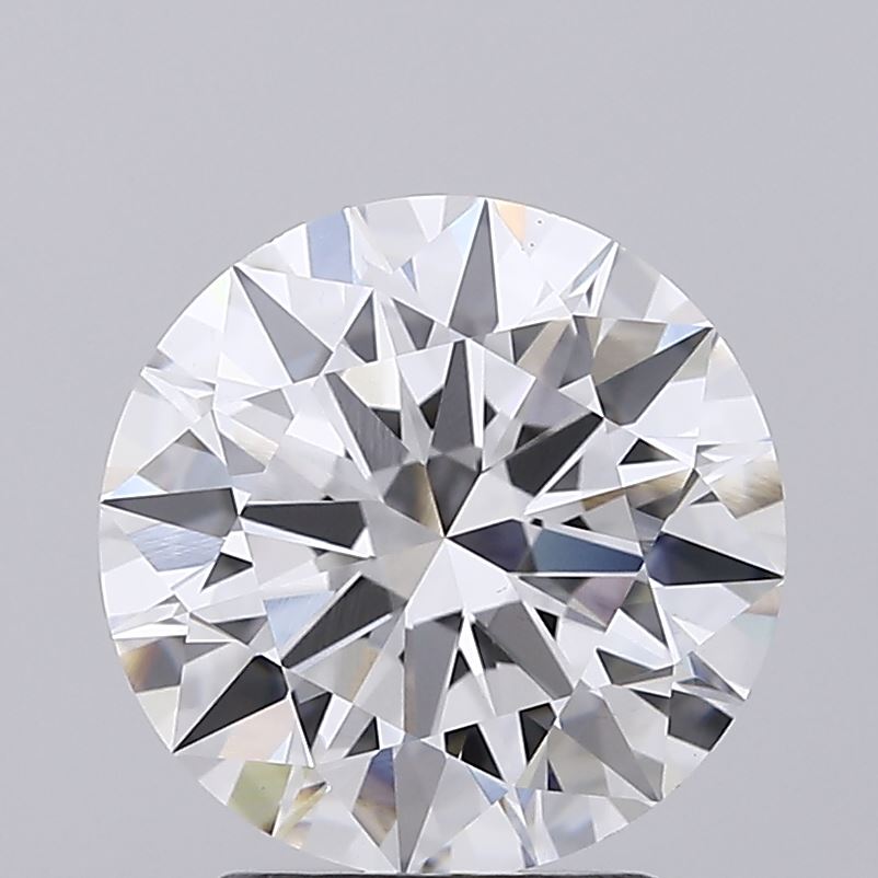3.02 Carat Round Lab Diamond with  Cut Diamond in 14KT  view 1
