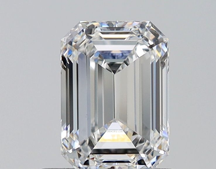 1.31 Carat Emerald Lab Diamond with  Cut Diamond in 14KT  view 1
