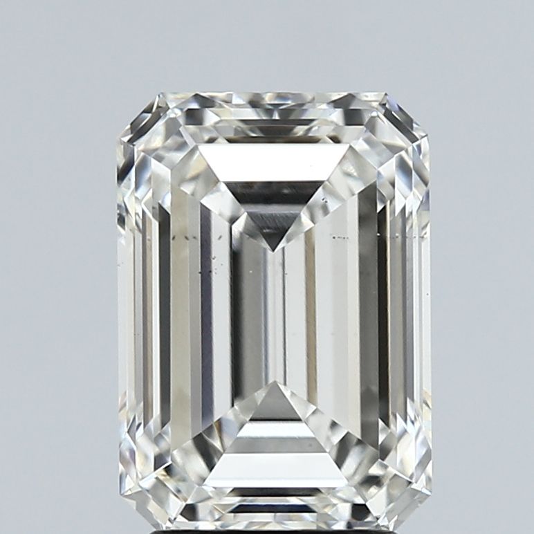3.02 Carat Emerald Lab Diamond with  Cut Diamond in 14KT  view 1
