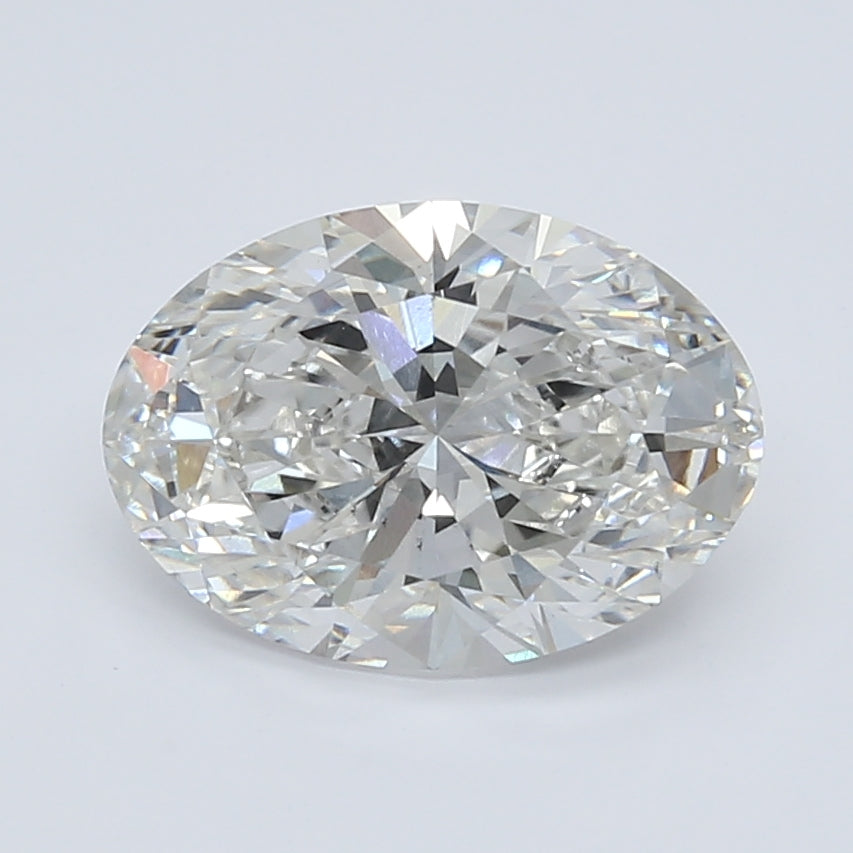 3.03 Carat Oval Lab Diamond with  Cut Diamond in 14KT  view 1
