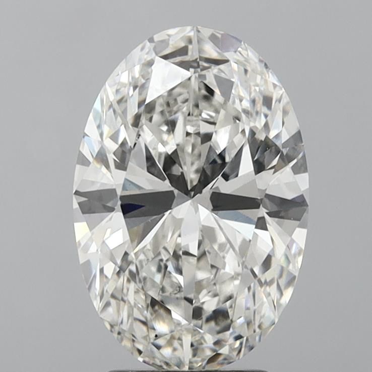 3.01 Carat Oval Lab Diamond with  Cut Diamond in 14KT  view 1
