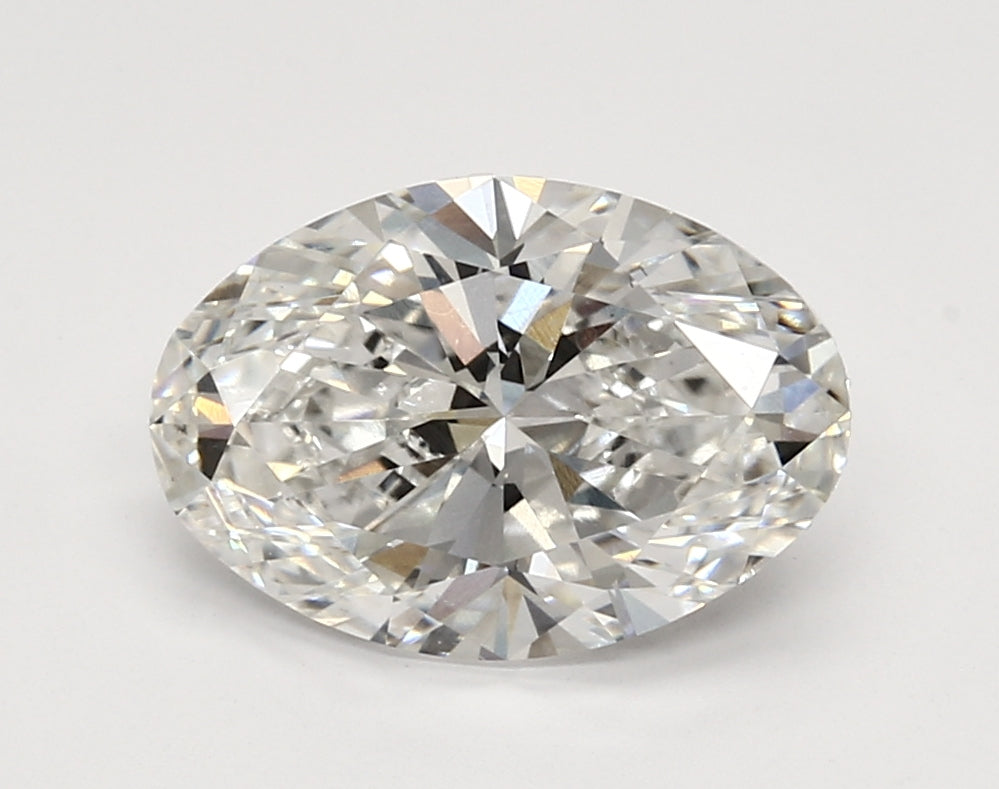 3.5 Carat Oval Lab Diamond with  Cut Diamond in 14KT  view 1
