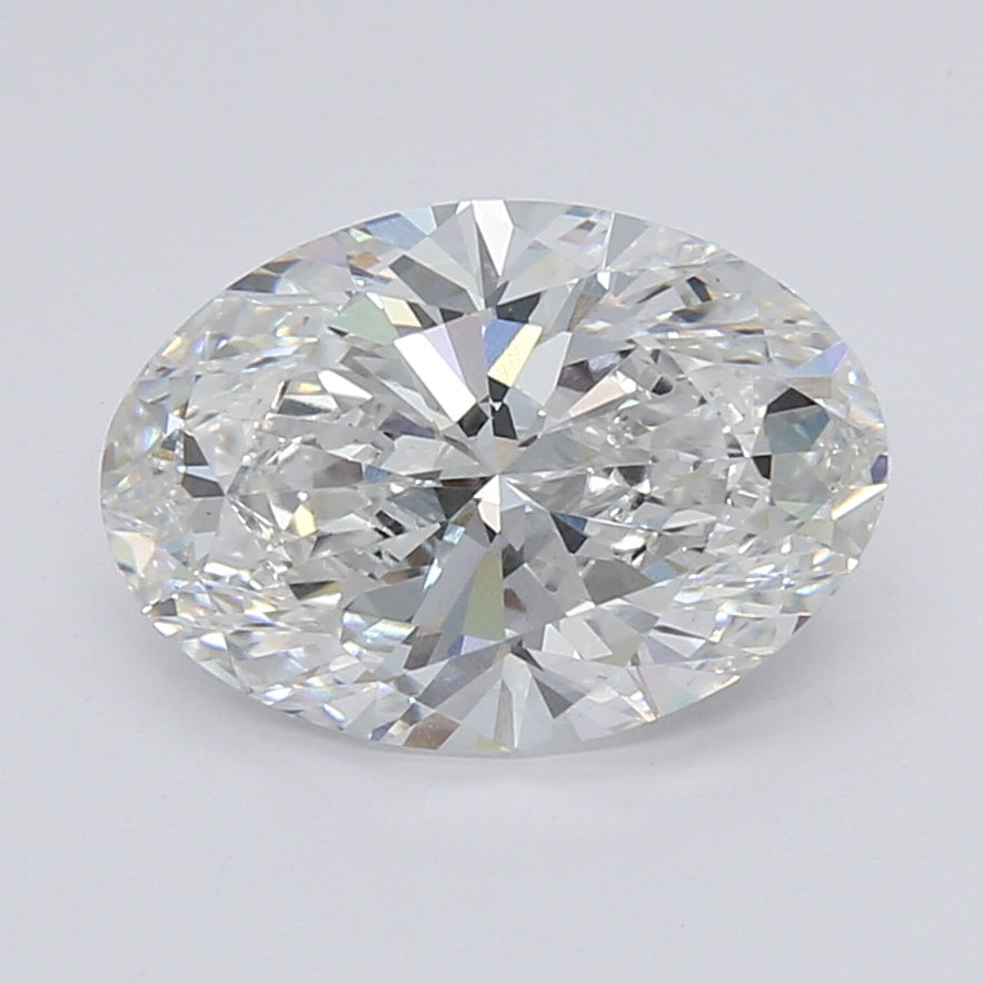 3.29 Carat Oval Lab Diamond with  Cut Diamond in 14KT  view 1
