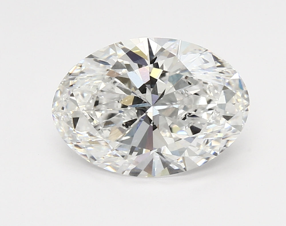 3.21 Carat Oval Lab Diamond with  Cut Diamond in 14KT  view 1
