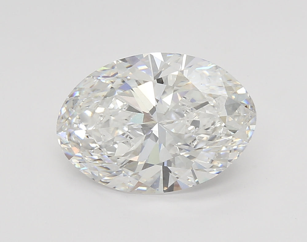 3.7 Carat Oval Lab Diamond with  Cut Diamond in 14KT  view 1
