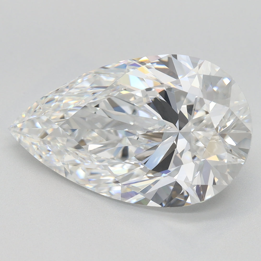 4.07 Carat Pear Lab Diamond with  Cut Diamond in 14KT  view 1
