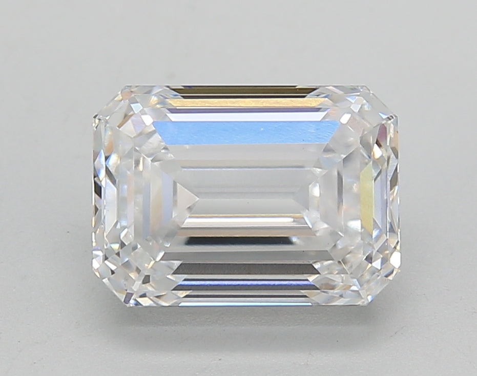 3.03 Carat Emerald Lab Diamond with  Cut Diamond in 14KT  view 1
