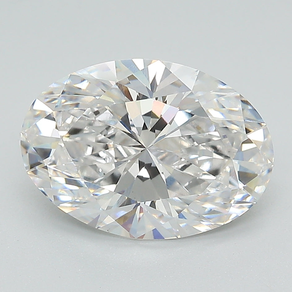3.09 Carat Oval Lab Diamond with  Cut Diamond in 14KT  view 1
