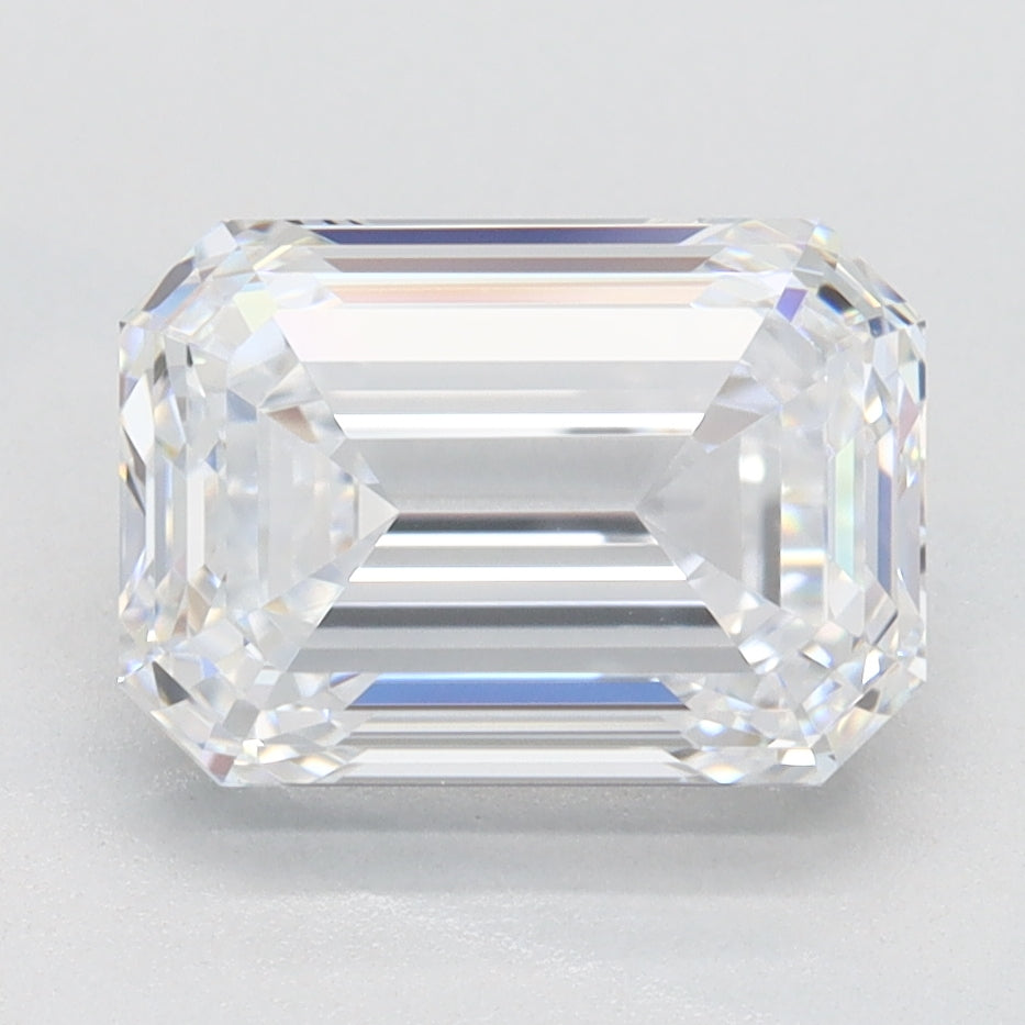 2.45 Carat Emerald Lab Diamond with  Cut Diamond in 14KT  view 1
