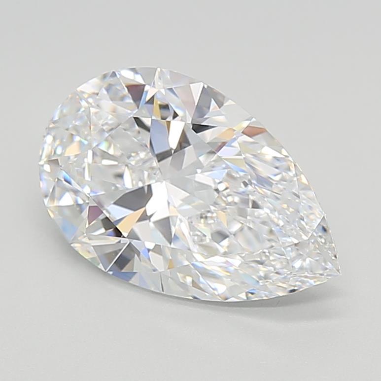 2.93 Carat Pear Lab Diamond with  Cut Diamond in 14KT  view 1
