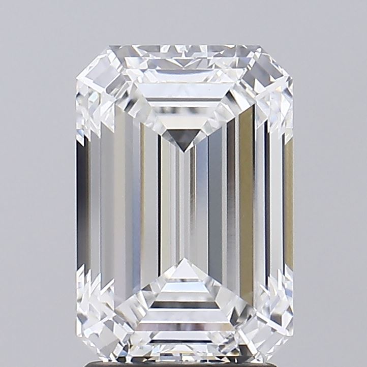 2.73 Carat Emerald Lab Diamond with  Cut Diamond in 14KT  view 1
